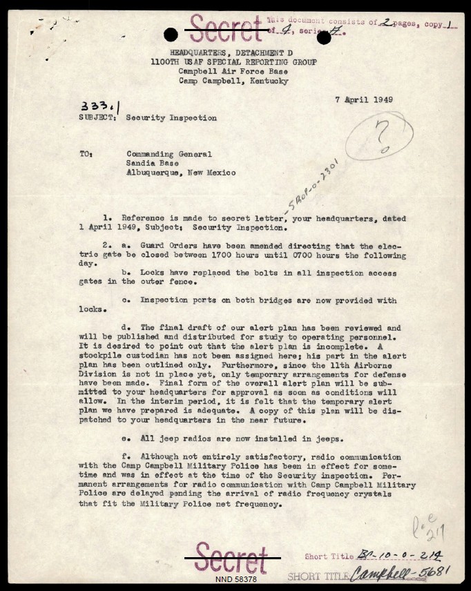 DOW-UAP-D017 1948年から1950年までサンディア基地で報告されたUAP