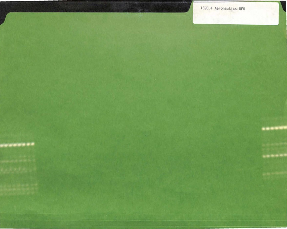 Folder with label "Aeronautics:UFO".