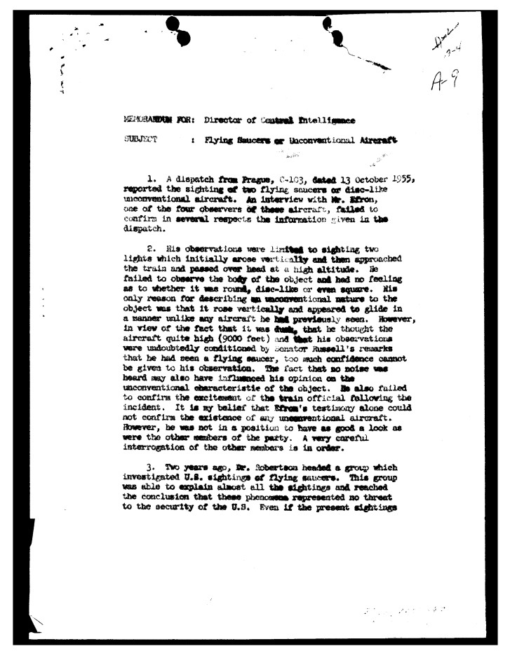 CIA-UAP-D021, Analysis of Unconventional Aircraft Sightings, 1955