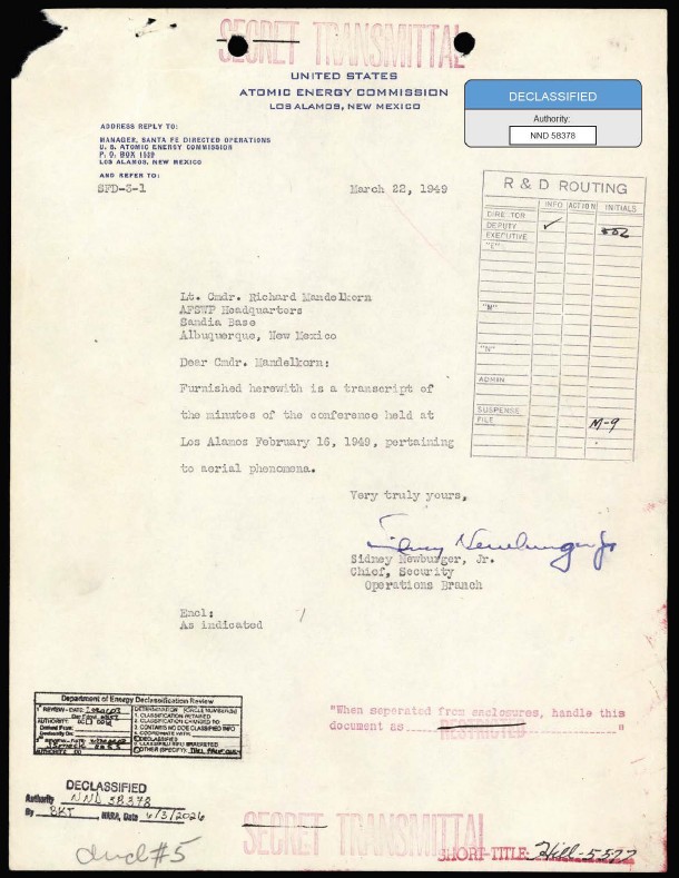 DOE-UAP-D004, Los Alamos Conference on Aerial Phenomena, 1949