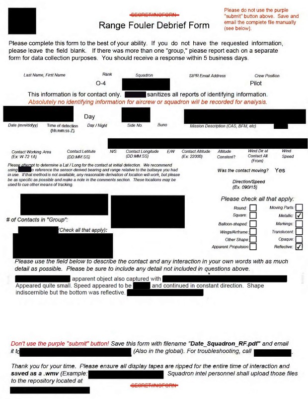 DOW-UAP-D089, Range Fouler Debrief, Eastern United States, 2020