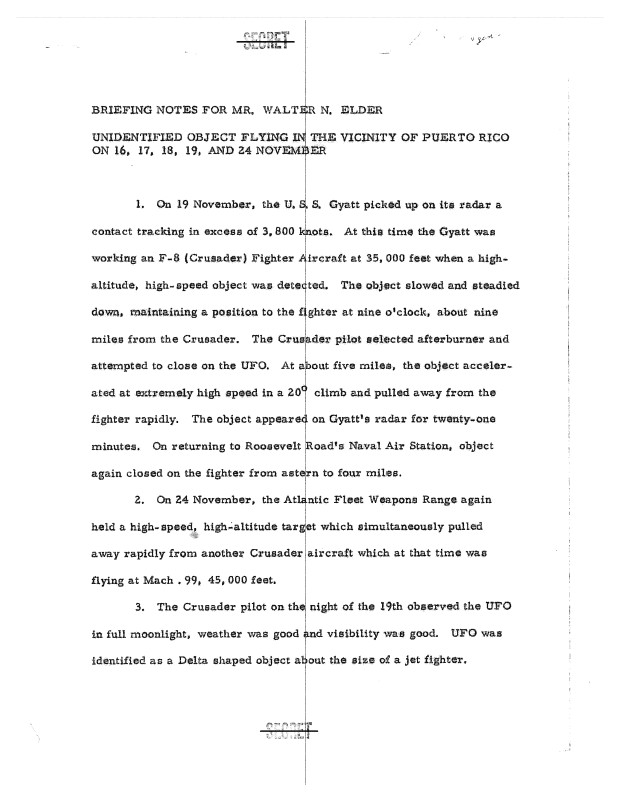 CIA-UAP-D023, Briefing Notes for Mr. Walter Elder