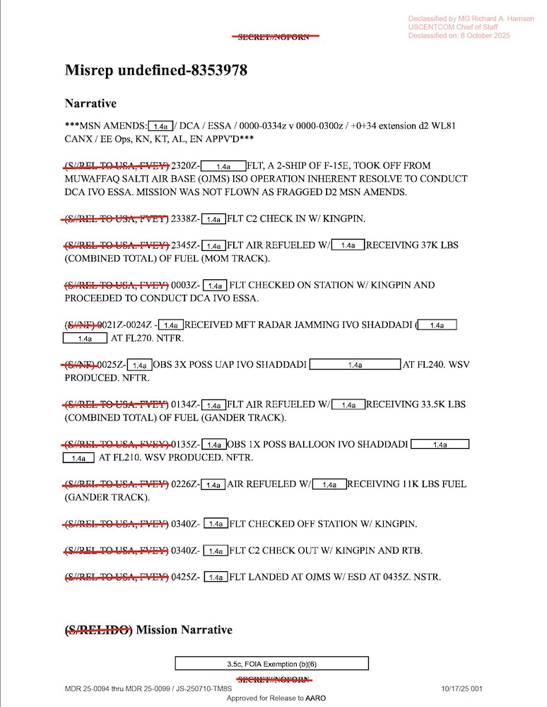 Raport misyjny MISREP - Irak, 31.03.2023