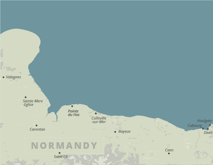 D-day Map timeline at midnight