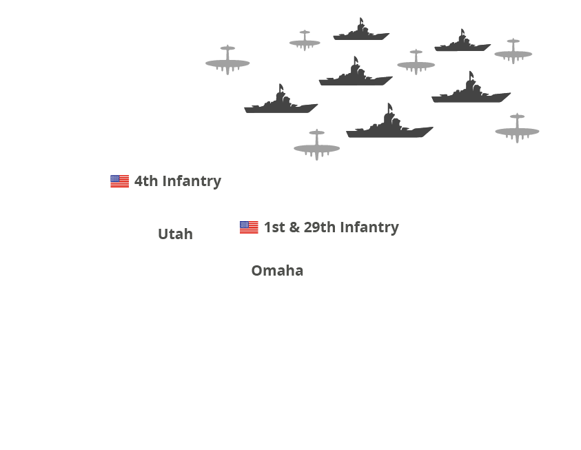 D-Day naval forces move in