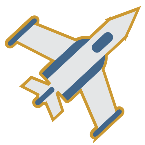 Icon of a small jet aircraft 