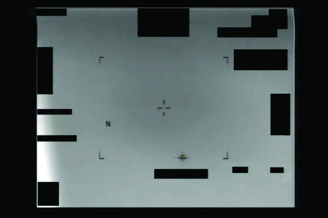 Still from a video featuring an eight-pointed area of contrast captured via infrared sensor.