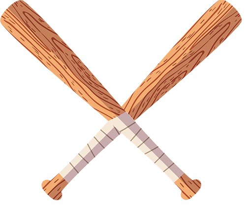 crossed baseball bats