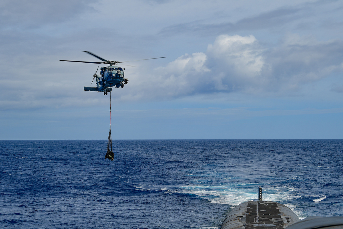 Another shot of an MH-60R Sea Hawk.